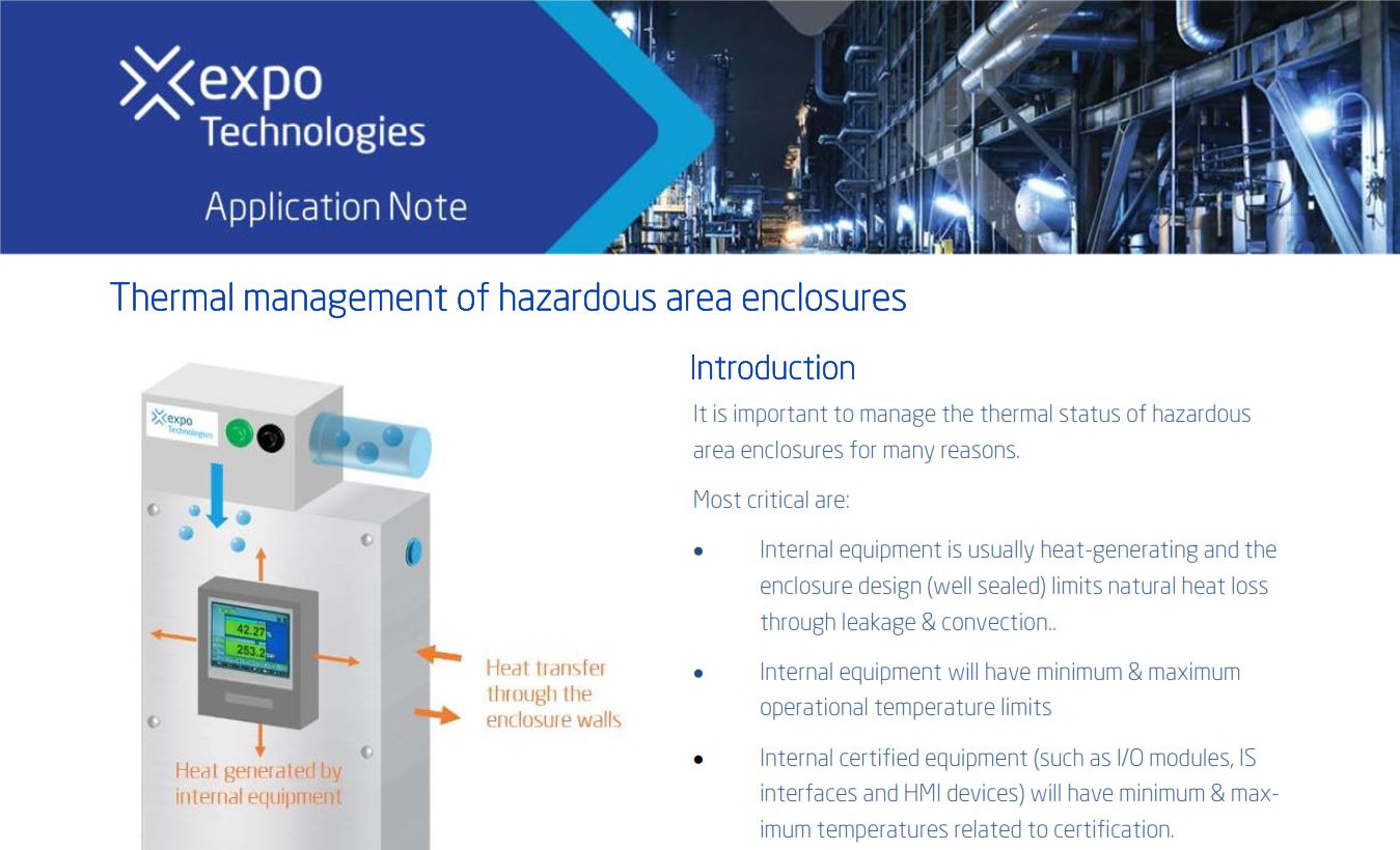 New Application Note: Thermal management of hazardous area enclosures 