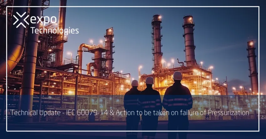 IEC 60079-14 & Action to be taken on failure of Pressurization 